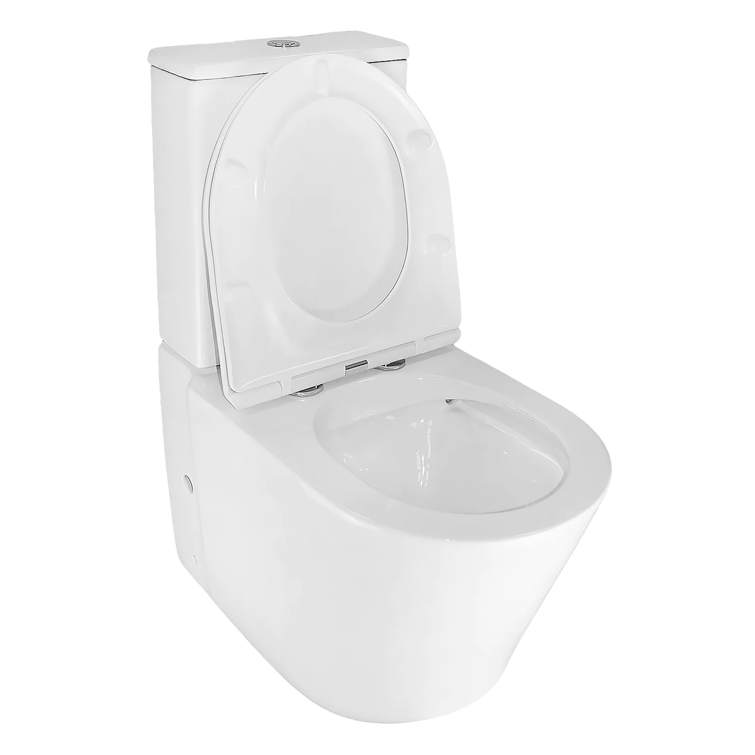 Унитаз-компакт Azario LANDER 410х665х835 напольный, безободковый, в комплекте с быстросъемным сиденьем «Микролифт» (AZ-1299A) — фото №4